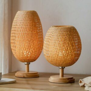 table lamp bamboo woven medium and large
